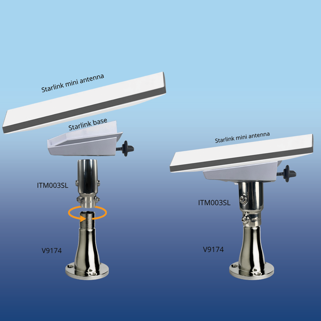 Glomex Starlink antenna adaptor v9174 itm003sl