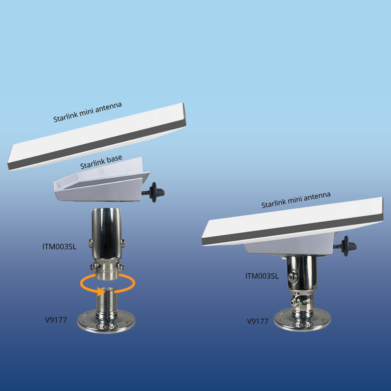 Glomex Starlink antenna adaptor v9177 itm003sl