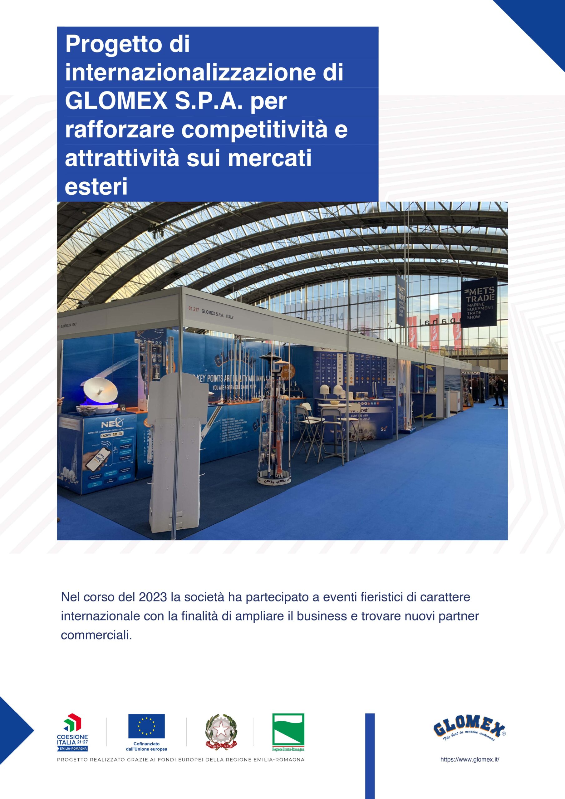 Progetto di internazionalizzazione di GLOMEX S.P.A. per rafforzare competitività e attrattività sui mercati esteri