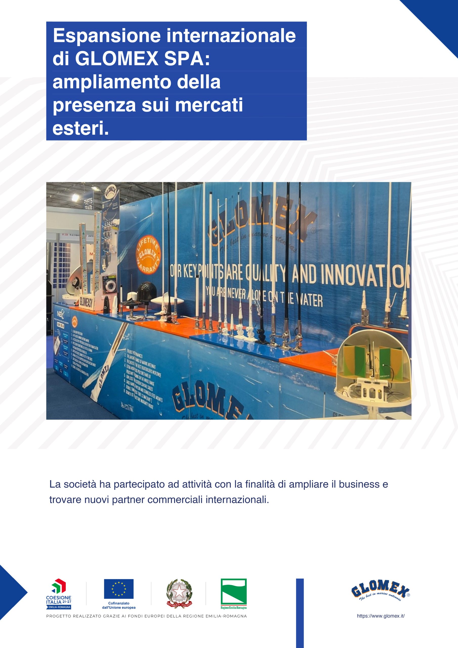 Espansione internazionale di GLOMEX S.P.A. 2024 ampliamento della presenza sui mercati esteri