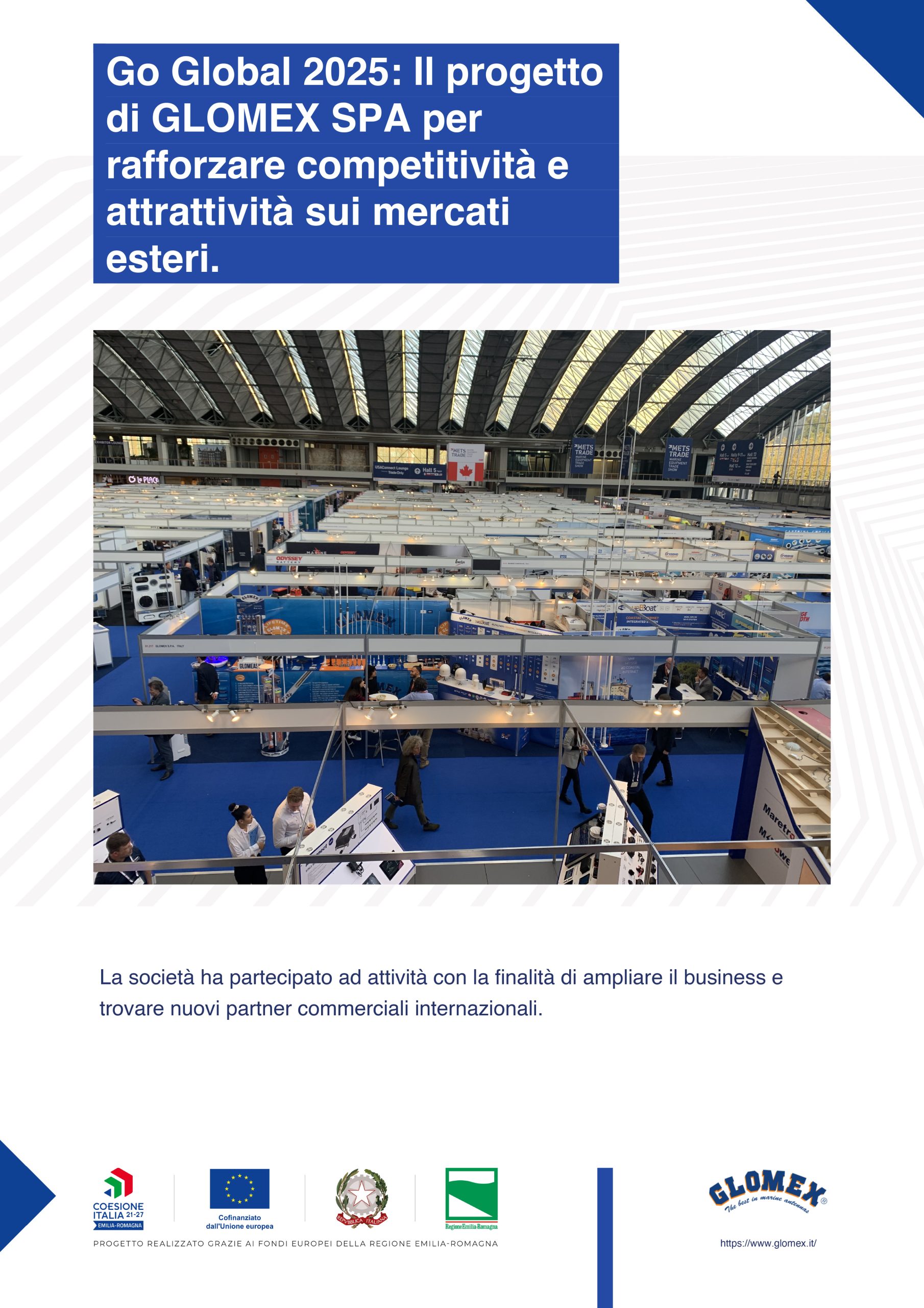 Go Global 2025: Il progetto di GLOMEX SPA per rafforzare competitività e attrattività sui mercati esteri